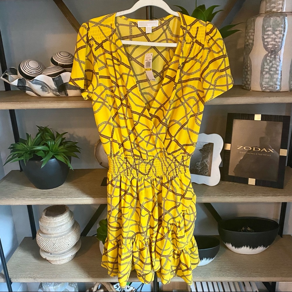 NWT Michael Kors smocked ruffle dress